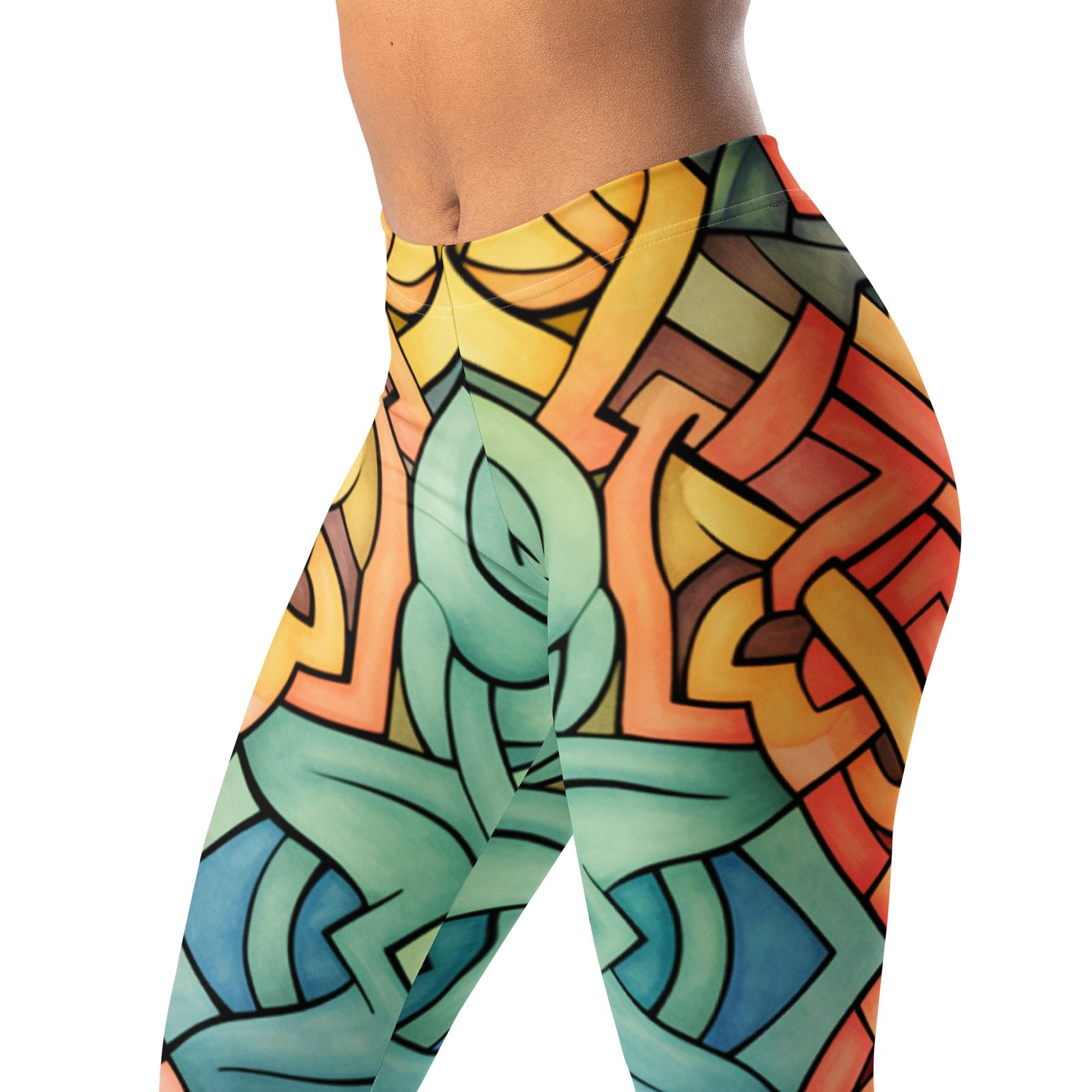 Watercolor Celtic Knot Leggings Colorful Yoga Pants Watercolor Celtic Knot Leggings Colorful Yoga Pants