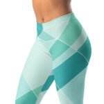 Teal Diagonal Leggings Mint Blue Yoga Pants