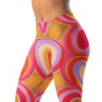 Retro Heart Leggings Concentric 70s Pattern Yoga Pants