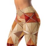 Autumn Geometric Leggings Warm Mosaic Yoga Pants
