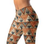 Rust Triangle Leggings Earthy Geometric Yoga Pants