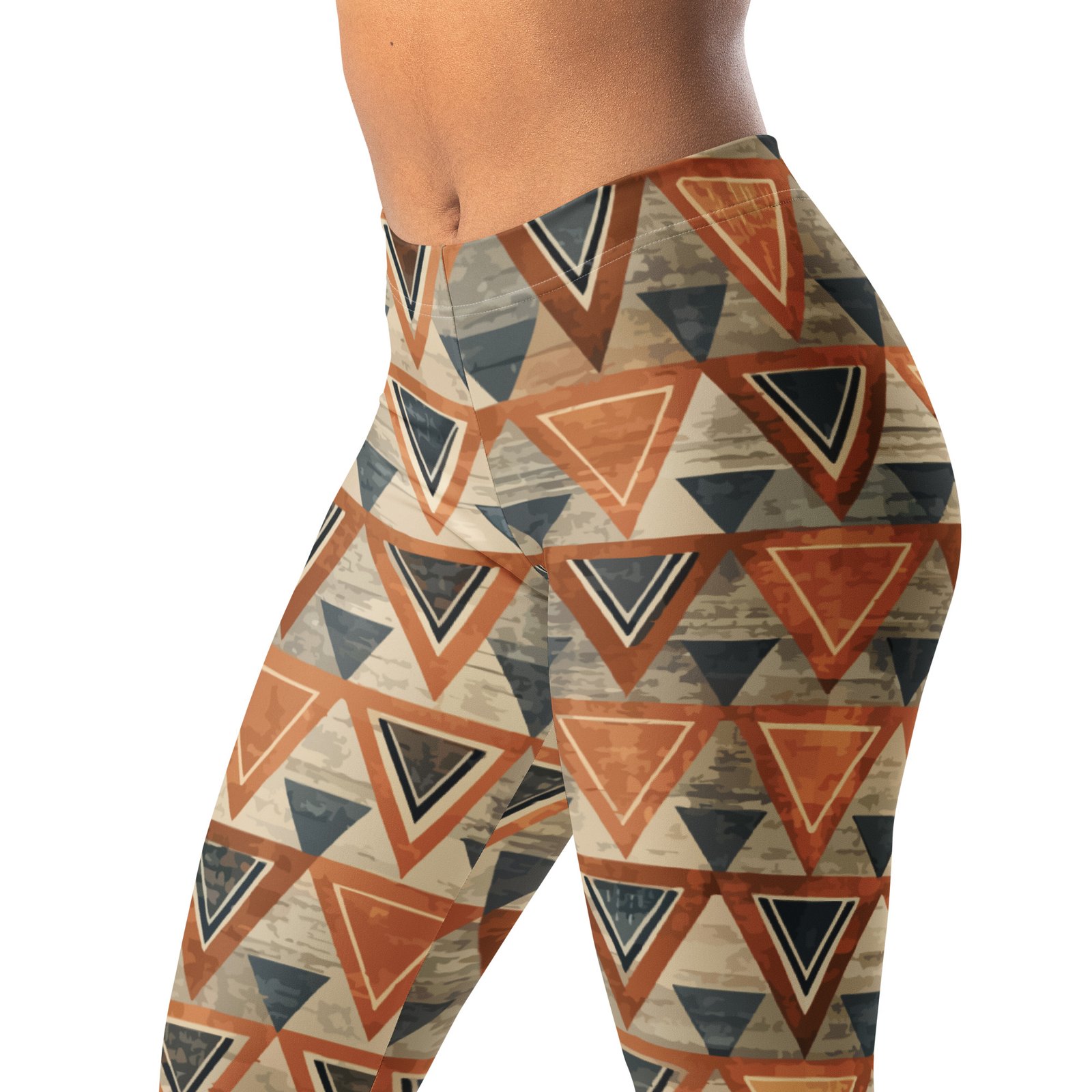 Rust Triangle Leggings Earthy Geometric Yoga Pants Rust Triangle Leggings Earthy Geometric Yoga Pants