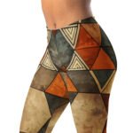 Earthy Geometric Leggings Boho Triangle Yoga Pants