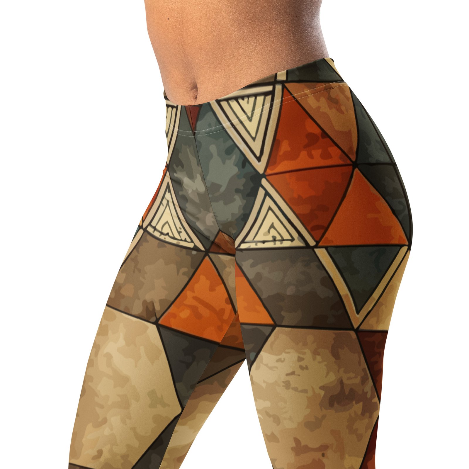 Earthy Geometric Leggings Boho Triangle Yoga Pants Earthy Geometric Leggings Boho Triangle Yoga Pants