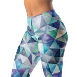 Watercolor Triangle Leggings Teal Geometric Yoga Pants