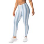 Light Blue Stripe Leggings Vertical Yoga Pants