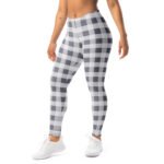 Grey Checkered Leggings Plaid Pattern Yoga Pants