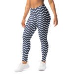 Navy Chevron Leggings Zigzag Pattern Yoga Pants