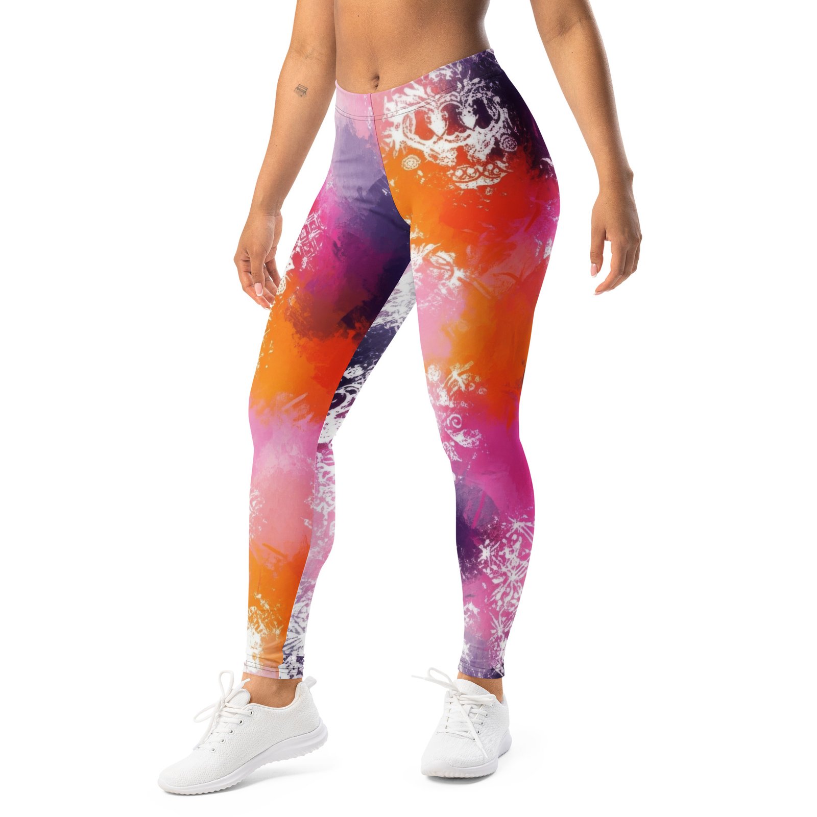 Abstract Floral Leggings Colorful Watercolor Yoga Pants Abstract Floral Leggings Colorful Watercolor Yoga Pants