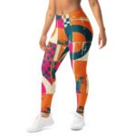 Retro Geometric Leggings Vibrant Circle Yoga Pants