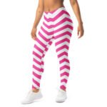 Pink Chevron Leggings Zigzag Stripe Yoga Pants