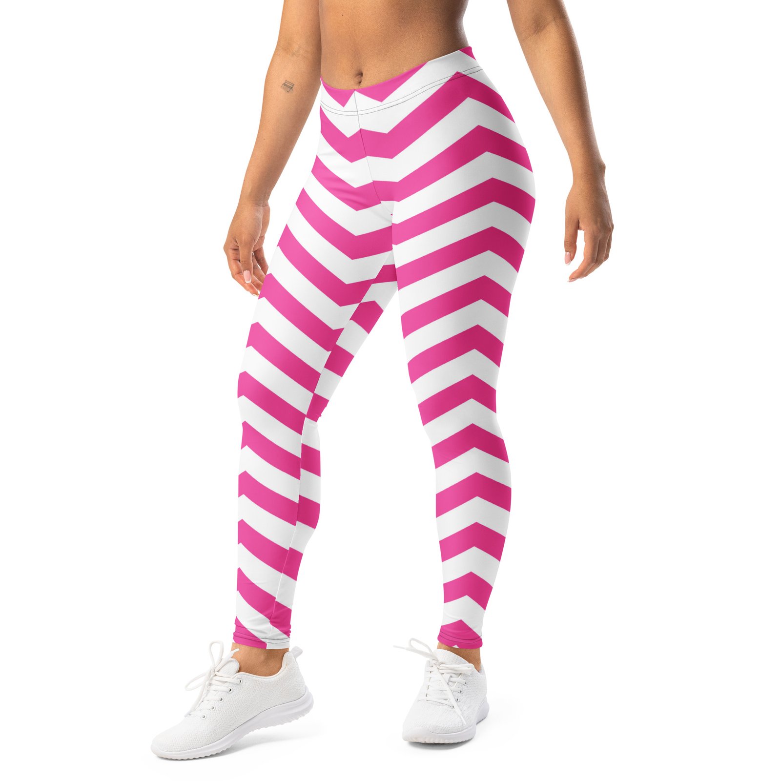 Pink Chevron Leggings Zigzag Stripe Yoga Pants Pink Chevron Leggings Zigzag Stripe Yoga Pants