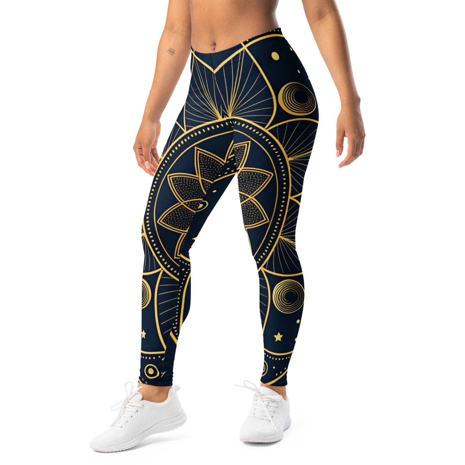 Gold Celestial Mandala Leggings Sacred Geometry Yoga Gold Celestial Mandala Leggings Sacred Geometry Yoga