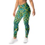 Teal Celtic Knot Leggings Green Interwoven Yoga Pants