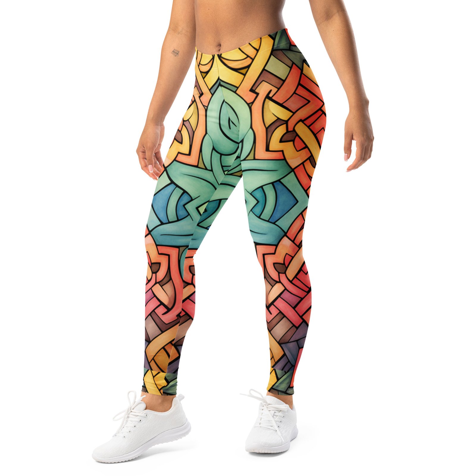 Watercolor Celtic Knot Leggings Colorful Yoga Pants Watercolor Celtic Knot Leggings Colorful Yoga Pants