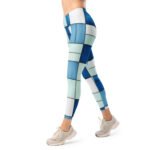 Blue Mosaic Leggings Geometric Tile Yoga Pants