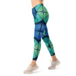 Blue Stained Glass Leggings Geometric Yoga Pants