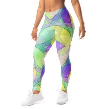 Pastel Stained Glass Leggings Sparkle Yoga Pants