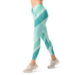 Teal Diagonal Leggings Mint Blue Yoga Pants