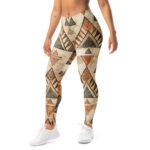 Tribal Triangle Leggings - Earthy Boho Yoga Pants 1 Tribal Triangle Leggings Earthy Boho Yoga Pants
