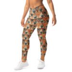 Rust Triangle Leggings Earthy Geometric Yoga Pants