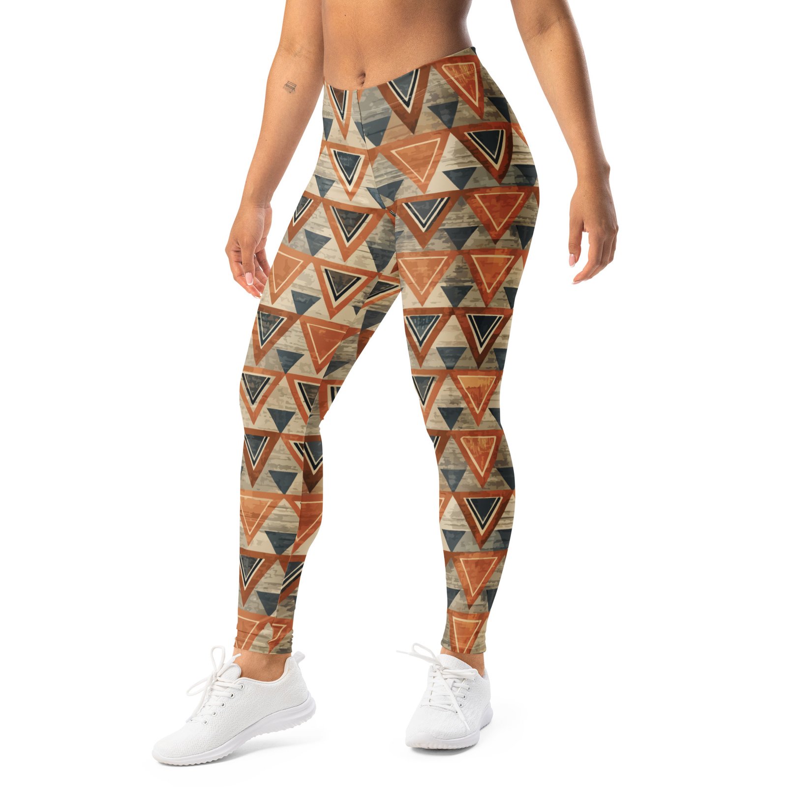 Rust Triangle Leggings Earthy Geometric Yoga Pants Rust Triangle Leggings Earthy Geometric Yoga Pants