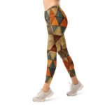 Earthy Geometric Leggings Boho Triangle Yoga Pants