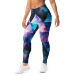Galaxy Triangle Leggings Cosmic Purple Blue Yoga Pants