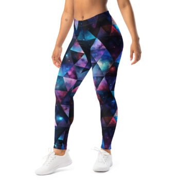 Galaxy Triangle Leggings Cosmic Purple Blue Yoga Pants