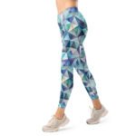 Watercolor Triangle Leggings Teal Geometric Yoga Pants