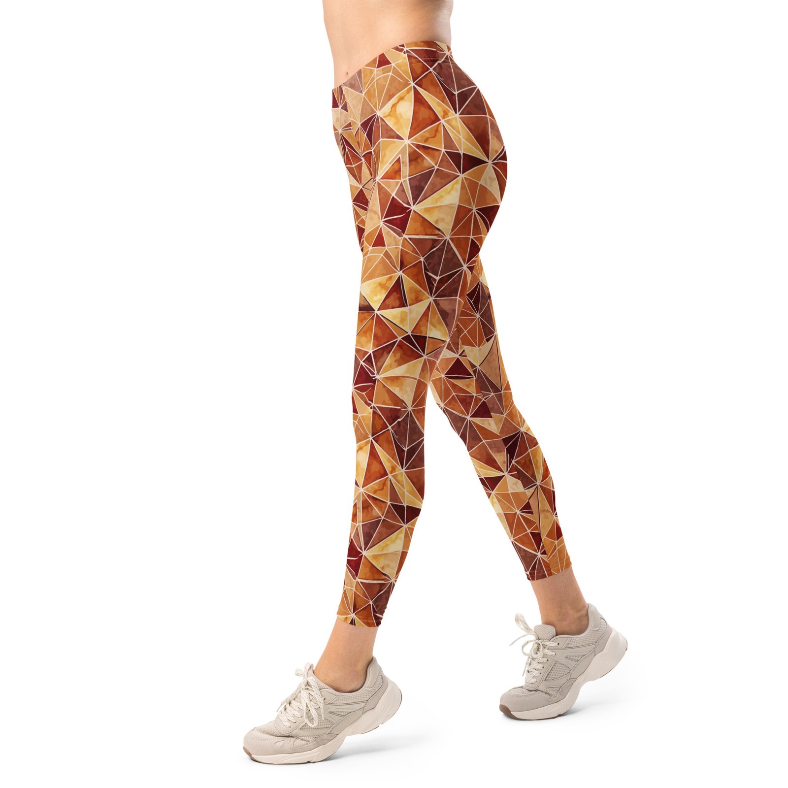 Brown Triangle Leggings Earthy Geometric Yoga Pants Brown Triangle Leggings Earthy Geometric Yoga Pants