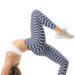 Navy Chevron Leggings Zigzag Pattern Yoga Pants