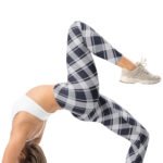 Navy Plaid Leggings Tartan Pattern Yoga Pants For Women