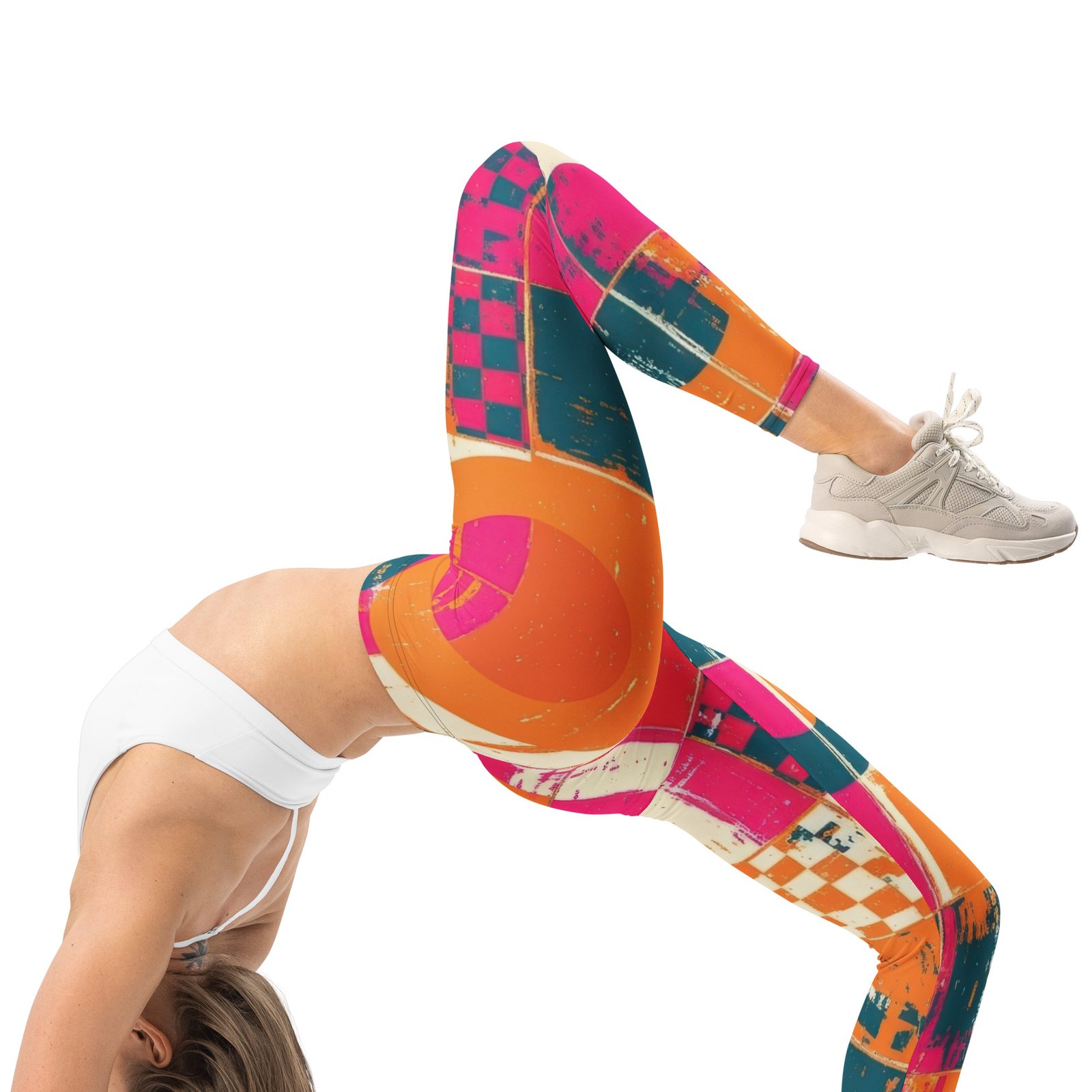 Retro Geometric Leggings Vibrant Circle Yoga Pants Retro Geometric Leggings Vibrant Circle Yoga Pants
