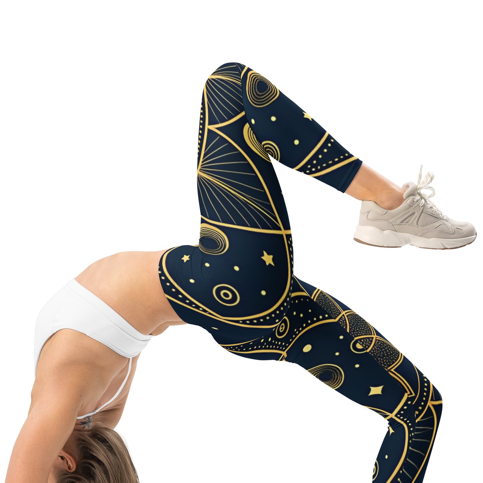 Gold Celestial Mandala Leggings Sacred Geometry Yoga Gold Celestial Mandala Leggings Sacred Geometry Yoga