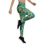 Teal Celtic Knot Leggings Green Interwoven Yoga Pants