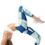 Blue Mosaic Leggings Geometric Tile Yoga Pants