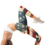 Vintage American Flag Leggings Distressed Usa Pants