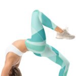 Teal Diagonal Leggings Mint Blue Yoga Pants