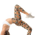 Rust Triangle Leggings Earthy Geometric Yoga Pants