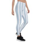 Light Blue Stripe Leggings Vertical Yoga Pants