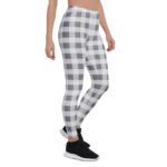Grey Checkered Leggings Plaid Pattern Yoga Pants