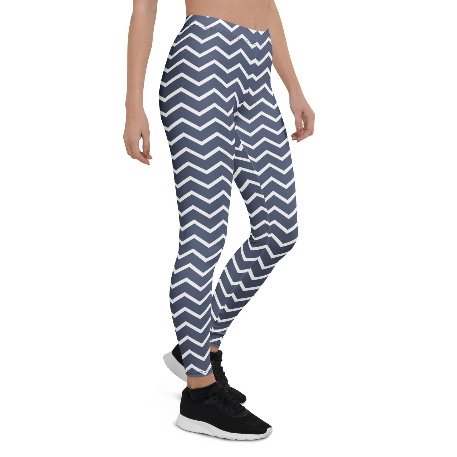 Navy Chevron Leggings Zigzag Pattern Yoga Pants Navy Chevron Leggings Zigzag Pattern Yoga Pants
