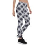 Navy Plaid Leggings Tartan Pattern Yoga Pants For Women