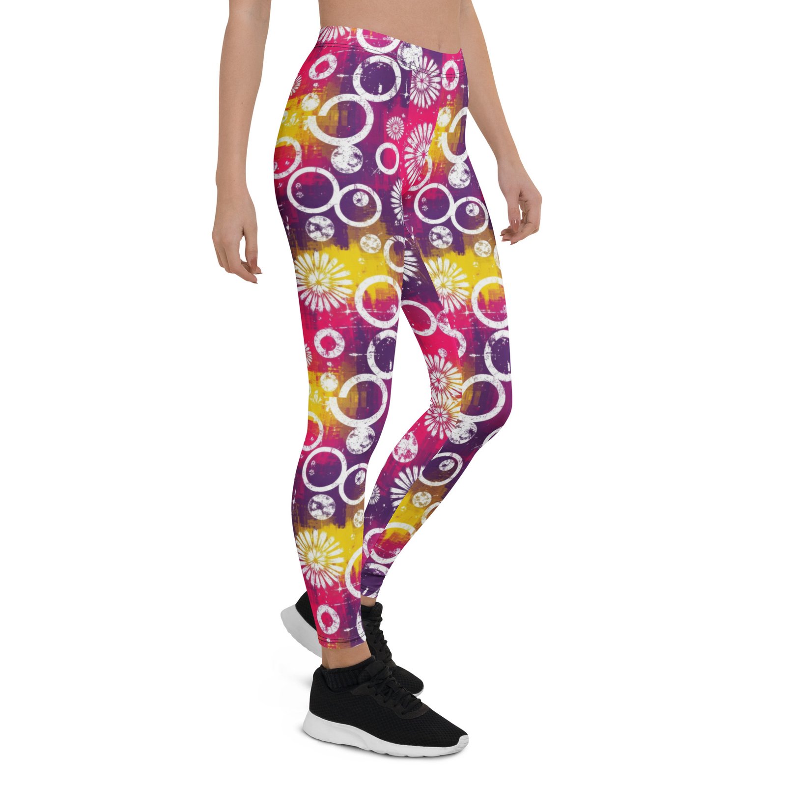 Firework Circle Leggings Retro Grunge Yoga Pants Firework Circle Leggings Retro Grunge Yoga Pants