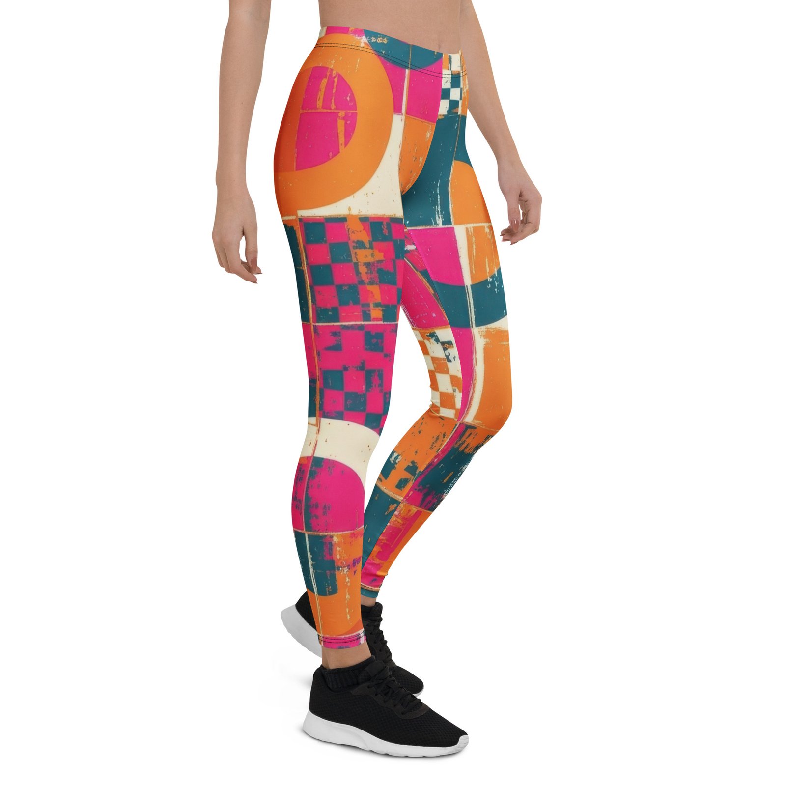 Retro Geometric Leggings Vibrant Circle Yoga Pants Retro Geometric Leggings Vibrant Circle Yoga Pants