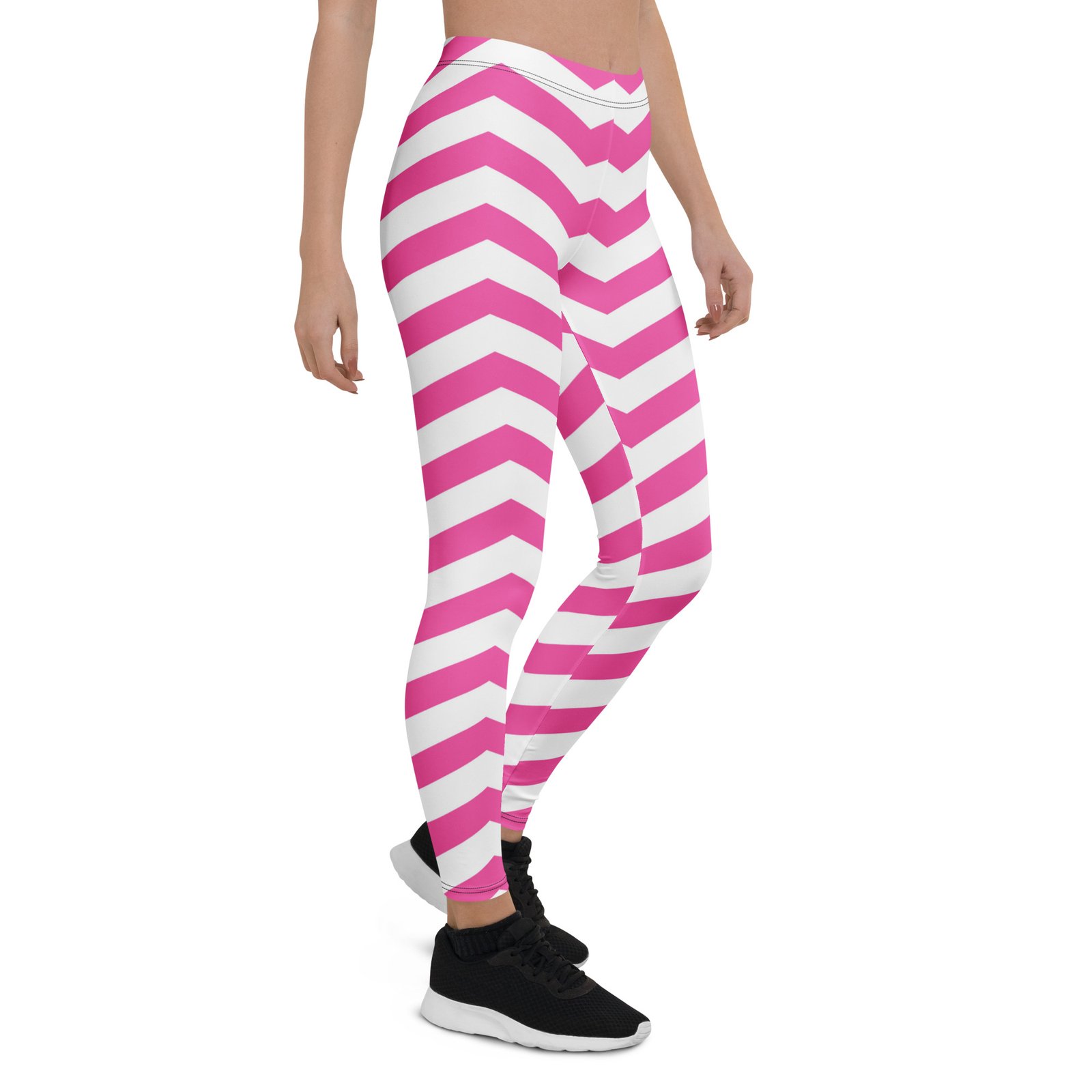 Pink Chevron Leggings Zigzag Stripe Yoga Pants Pink Chevron Leggings Zigzag Stripe Yoga Pants