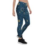 Navy Celestial Leggings Gold Sun Moon Star Yoga Pants