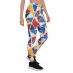 Geometric Triangle Leggings Red Blue Yellow Yoga Pants