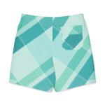 Teal Diamond Board Shorts Men’s Geometric Swim Trunks